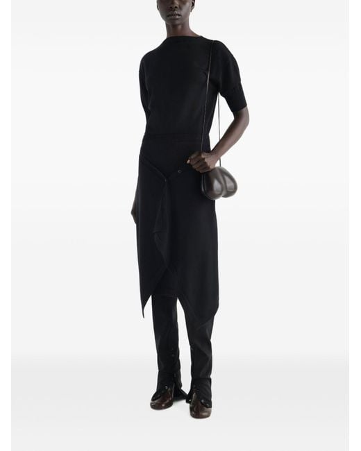 Lemaire Blue Wool Blend Midi Skirt