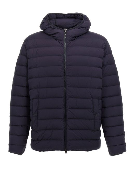 Herno Blue Hooded Down Jacket for men
