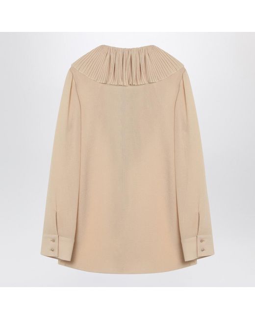 Saint Laurent Natural Ruffled Blouse
