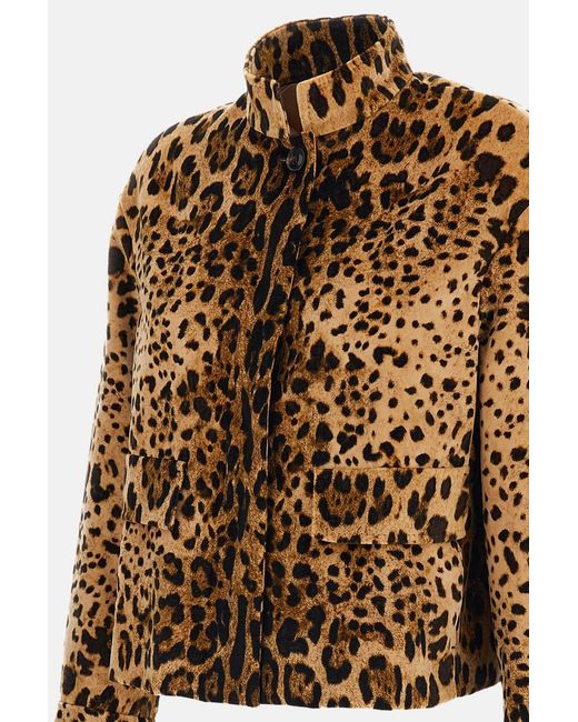 Max Mara Brown Printed Velvet Jacket