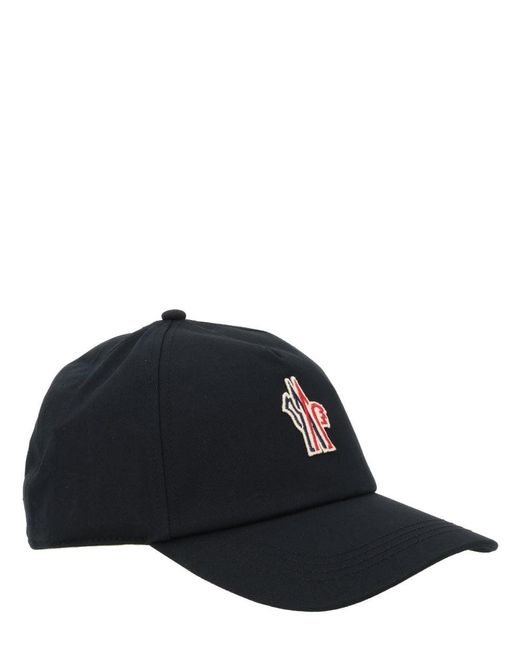Moncler Black Baseball Hat With Logo for men