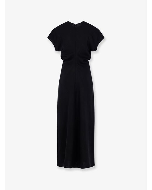 TOTEME Women's Black Slouch Waist Wool Dress