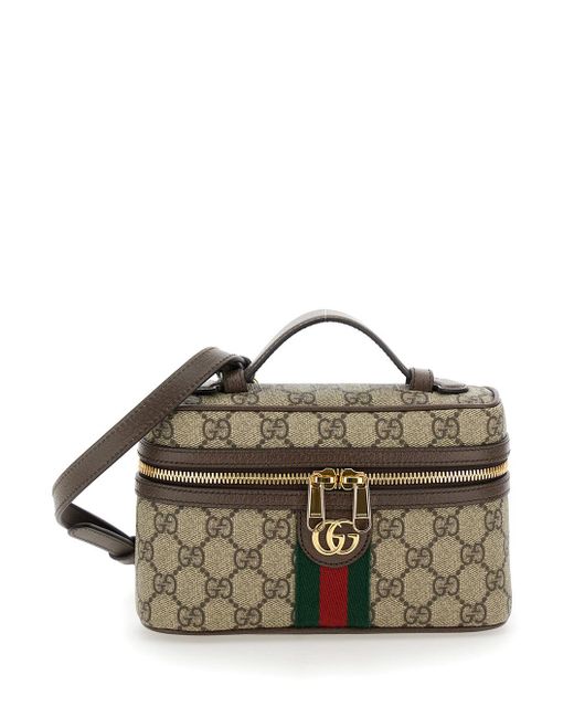 Gucci Metallic 'Ophidia' Handbag With All-Over Gg Motif