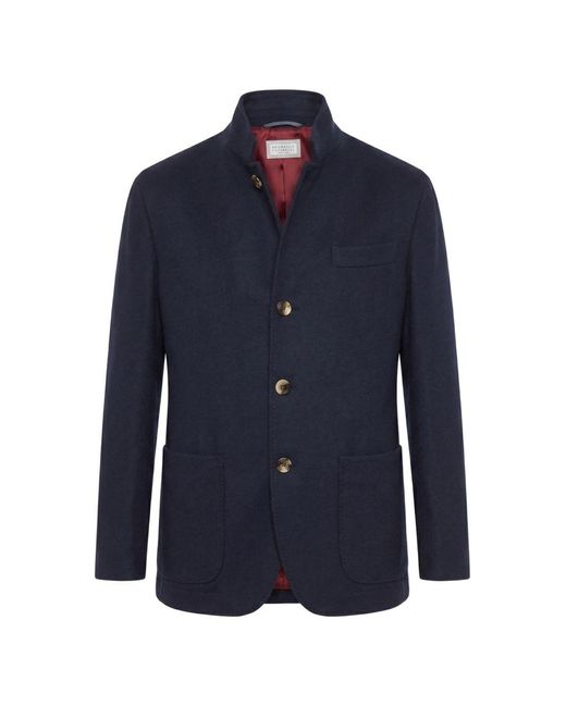 Brunello Cucinelli Blue Cashmere Jacket for men
