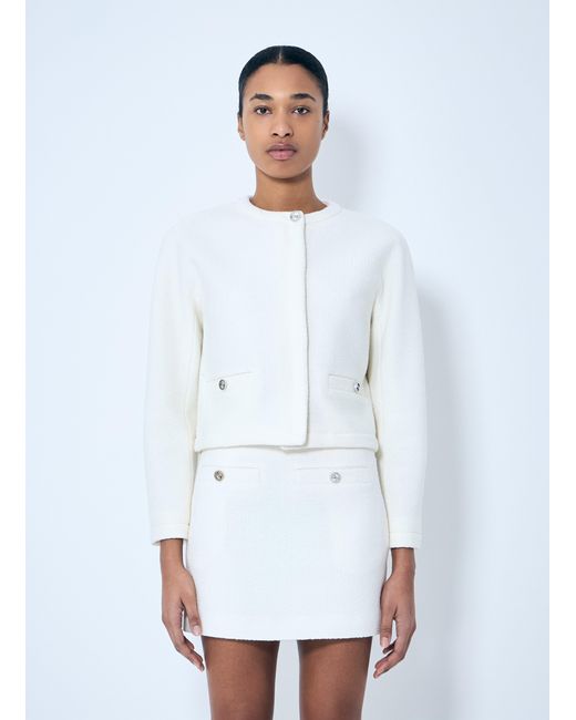 Gucci White Wool-Blend Boucle Jacket
