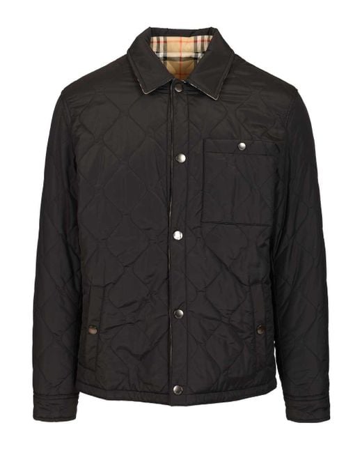 Burberry Black Reversible Quilted Nylon Overshirt for men