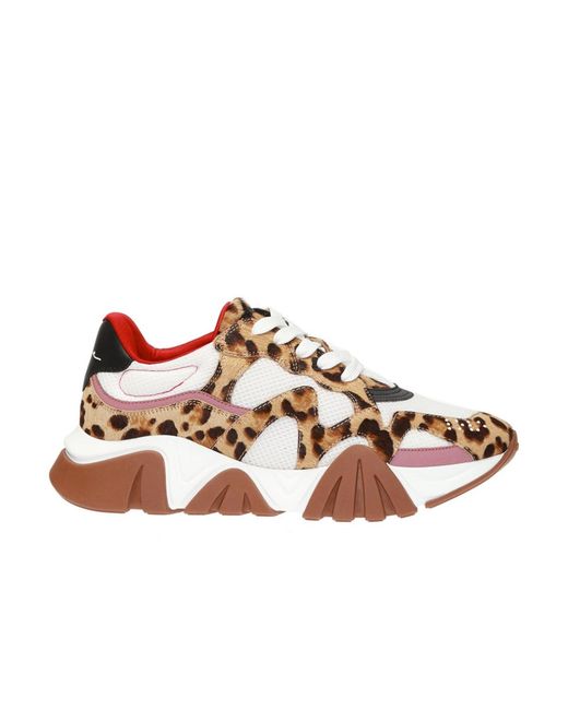 Versace Brown Squalo Leopard Sneakers for men