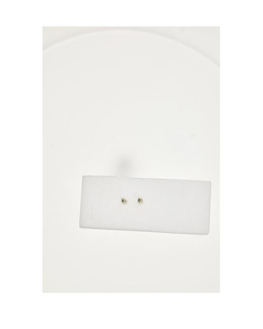 Dior White Dior Stud Earrings Clover