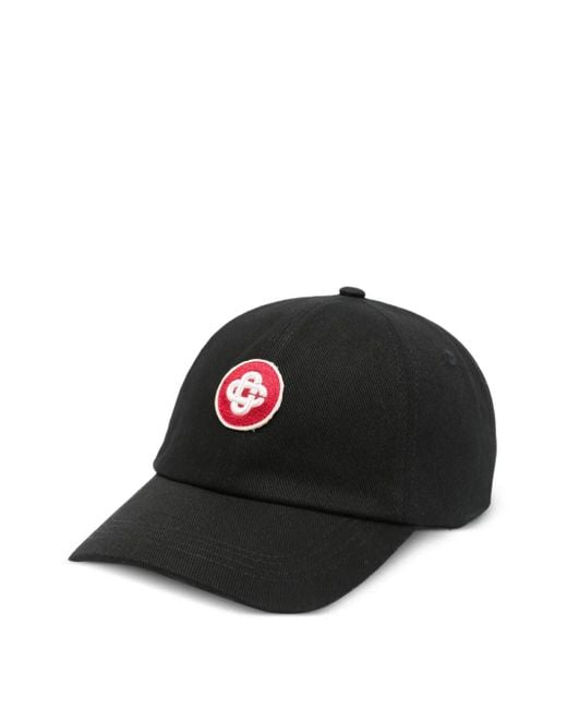 Casablanca Black Logo Round Embroidered Patch Cap for men