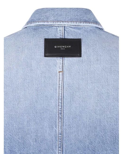 Givenchy Blue Button Down Shirt With Patch Pocket