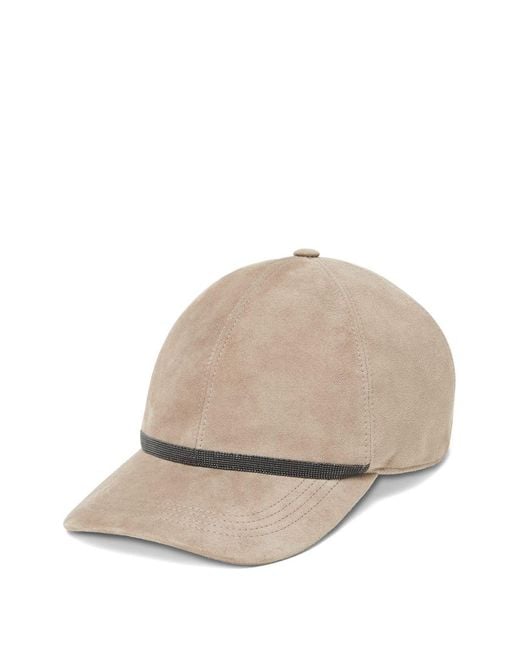 Brunello Cucinelli Natural Leather Baseball Cap
