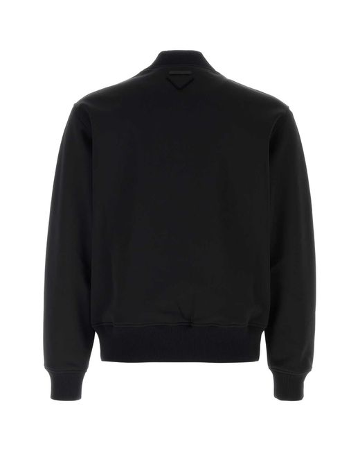 Prada Black Stretch Polyester Bomber Jacket for men