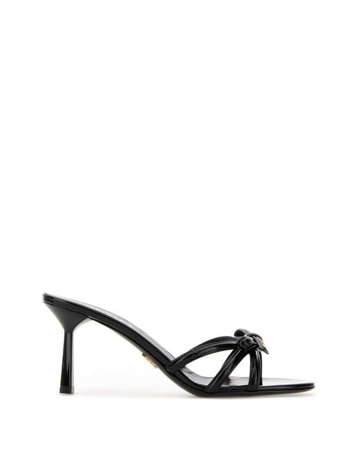 Prada Black Leather Mules