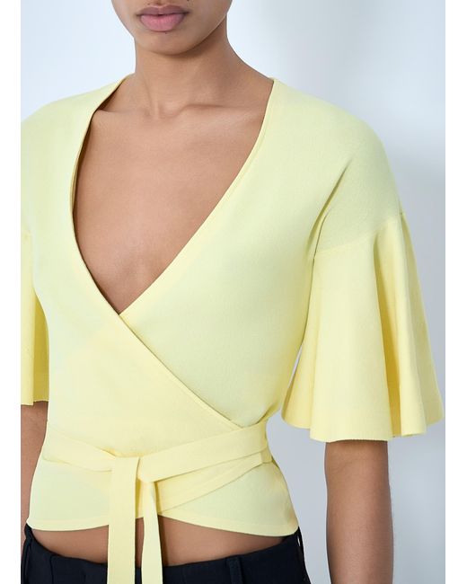 Jacquemus Yellow Wrap Knit Top