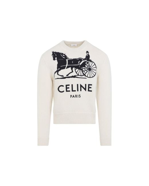 Céline White Cashmere Pullover for men