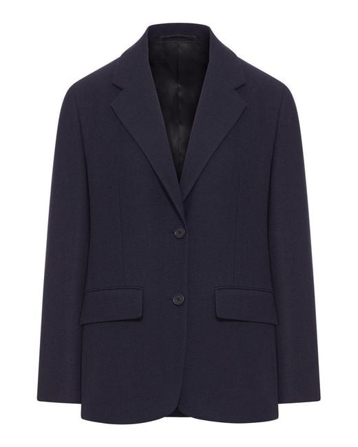 Prada Blue Single-Breasted Wool Jacket