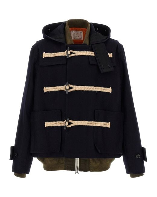 Sacai Black Bomber Insert Coat for men