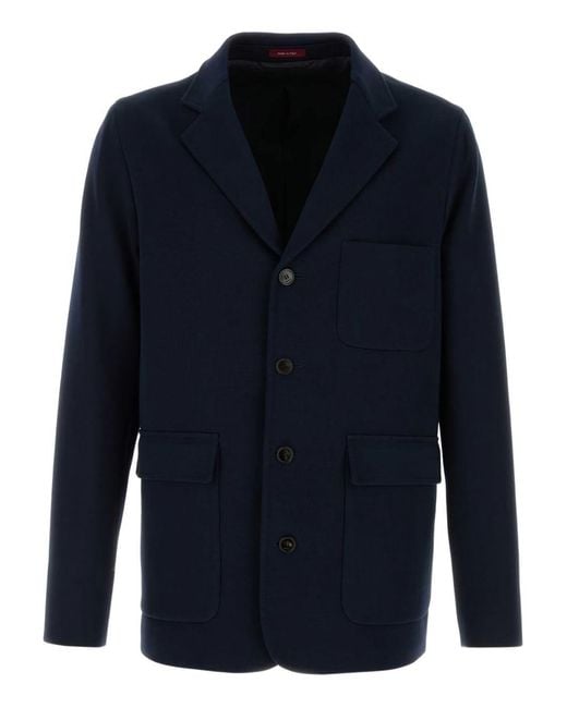 Gucci Blue Cotton Jersey Single-Breasted Jacket for men