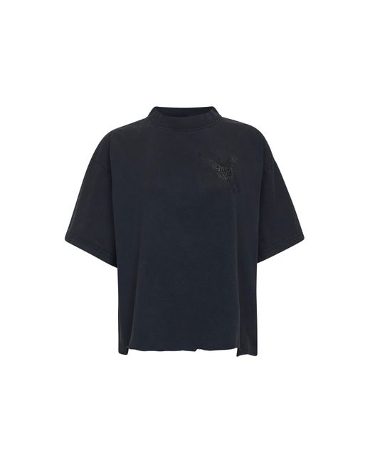 Balenciaga Blue Nail Polish Cropped T-Shirt