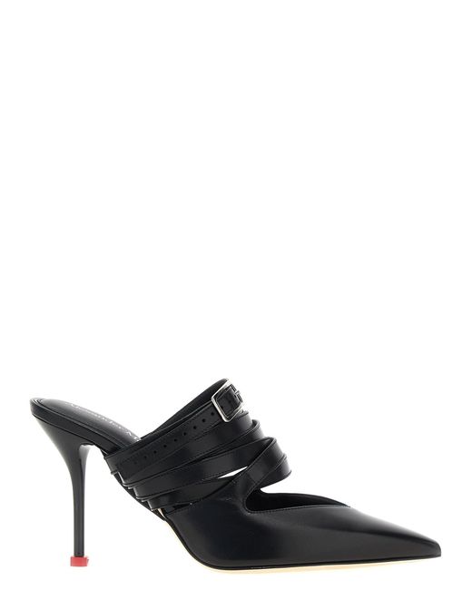 McQueen Black Mcqueen Strap Mules
