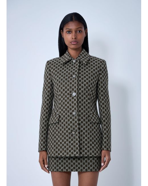 Gucci Gray Gg Bouclã Jacket
