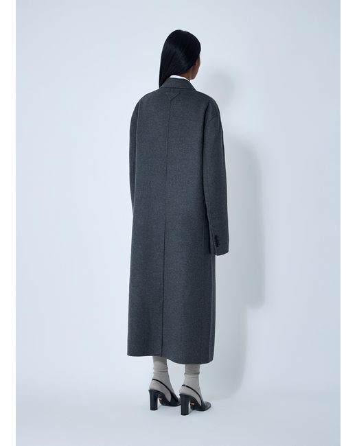 Prada Blue Long Wool-Blend Coat