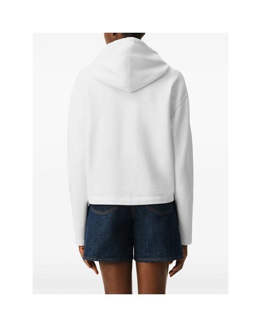 AMI White Drawstring Hoodie With Logo