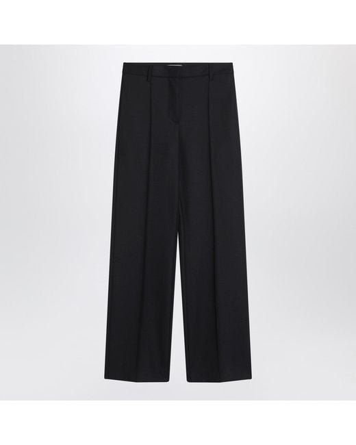 Prada Black Wool Wide Trousers
