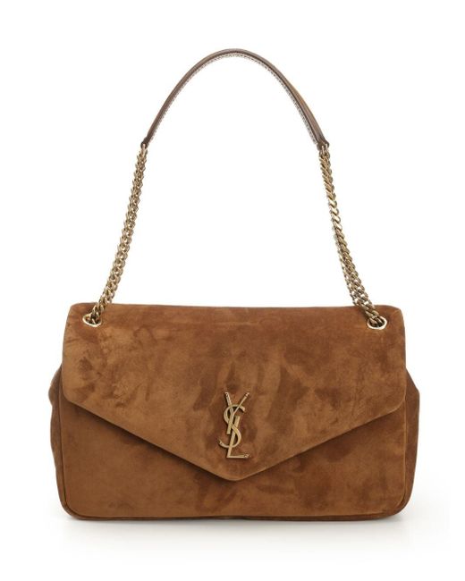 Saint Laurent Brown "Calypso" Large Suede Bag
