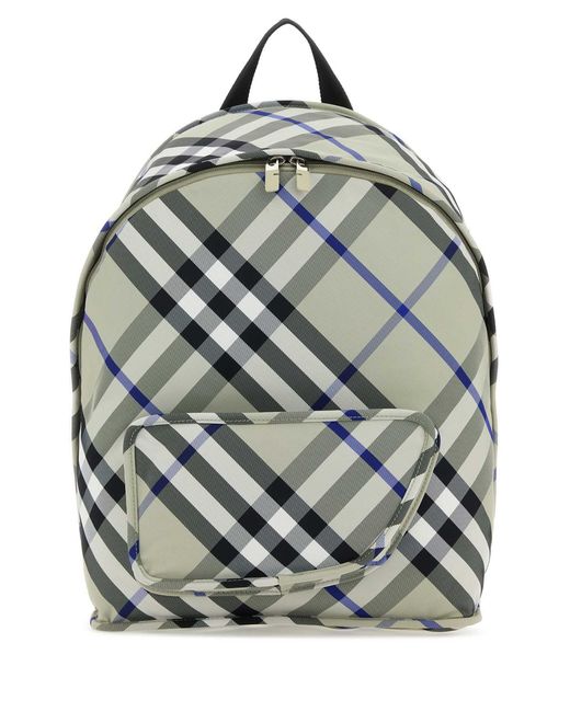 Burberry Gray Nylon Shield Backpack for men