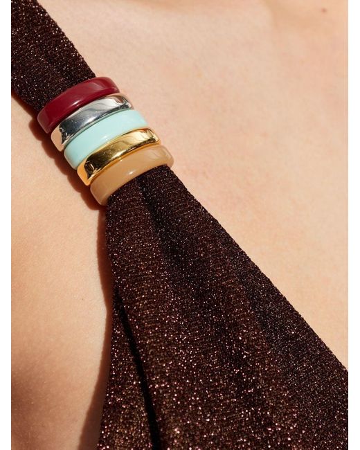 Oseree White Bikini Lumiere Multi Ring