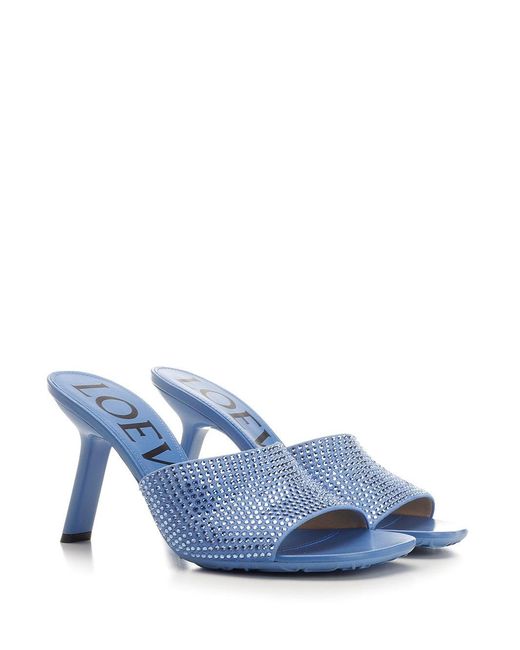 Loewe Blue "Petal" Heeled Sandal