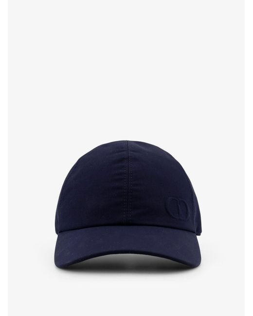 Dior Men's Blue Cotton Hat With Embroidered Cd Logo