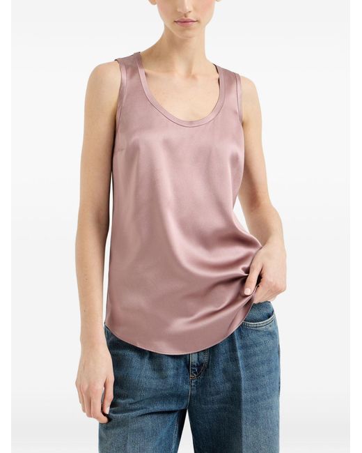 Brunello Cucinelli Pink Silk Tank Top