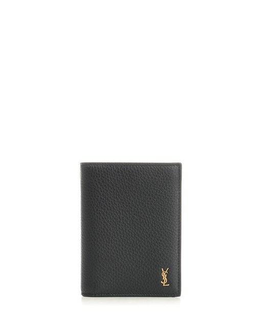 Saint Laurent White "Tiny Cassandre" Card Holder for men