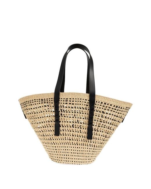 Loewe Metallic Braid Large Rafia Tote