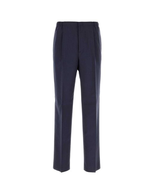Fendi Blue Wool Pant for men
