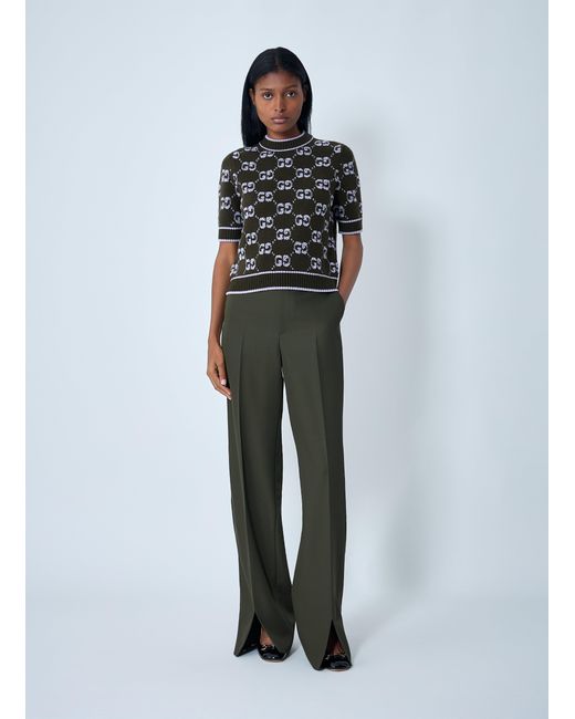 Gucci Green Tailored Wool Pants