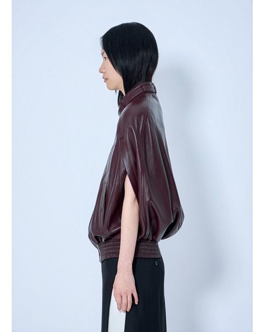 Phoebe Philo Purple Cape Leather Bomber Jacket