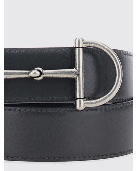 Gucci Black Horsebit Smooth Calfskin Belt With Interlocking Closure for men