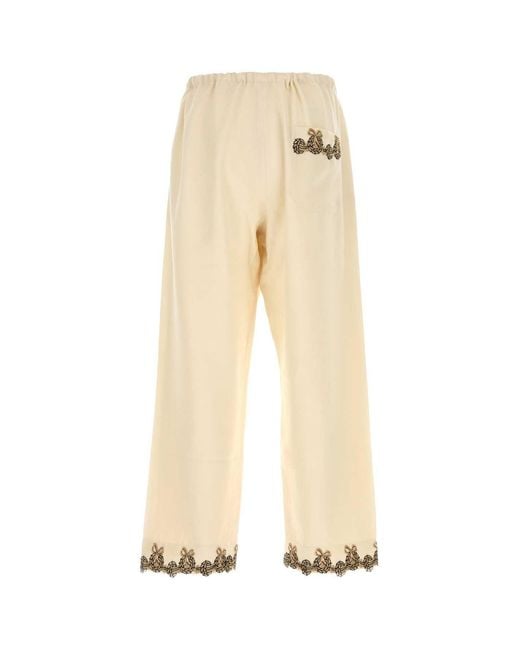 Bode Natural Cream Wool Joggers for men