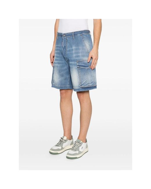 DSquared² Blue Classic Five Pocket Denim Casual Shorts for men