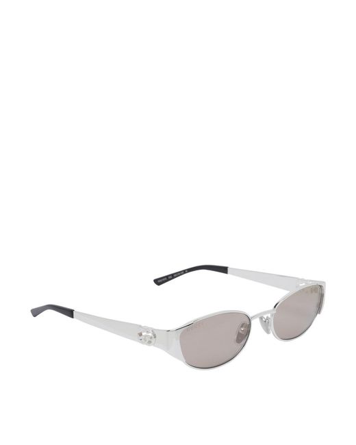Gucci Metallic Oval-Frame Sunglasses
