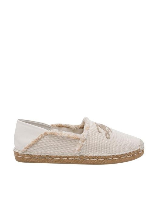 Jimmy Choo White Avi Flat Espadrilles