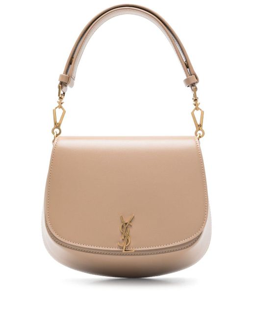 Saint Laurent Natural Voltaire Leather Top Handle Bag