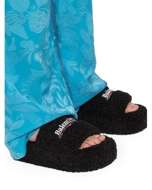 Balenciaga Black Slippers Platform