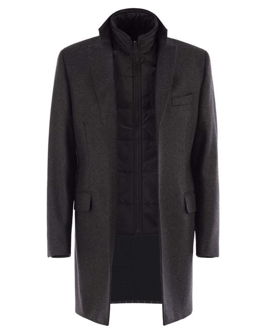 Fay Black Double Coat for men