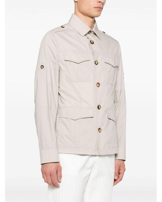 Brunello Cucinelli White Multi-Pocket Jacket for men