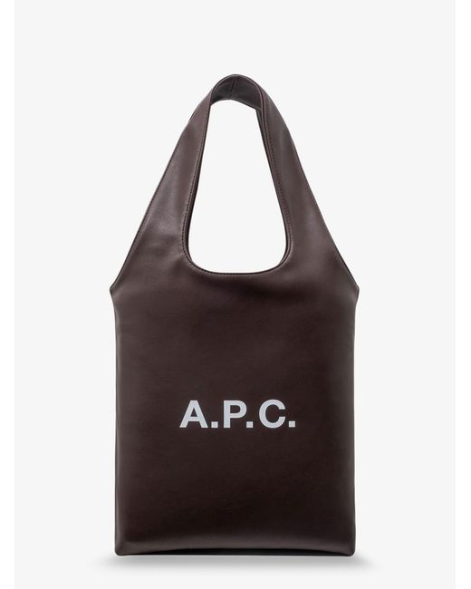 A.P.C. Black Tote Ninon Small Leather Shopping Bag