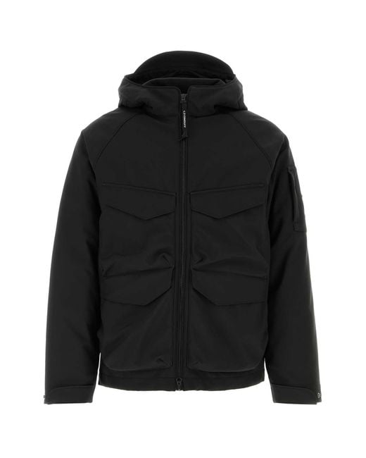 C P Company Black Stretch Polyester Jacket for men